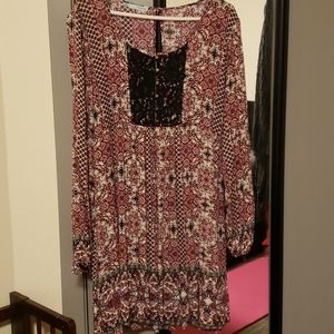 Long sleeve boho dress